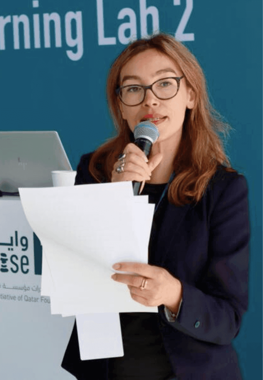 Elena Sinel at an event in Qatar